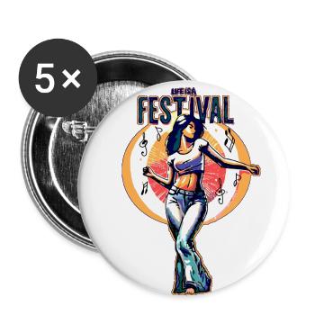 Life is a festival... cut out design - Buttons klein 25 mm (5er Pack) - Weiß - Vorne