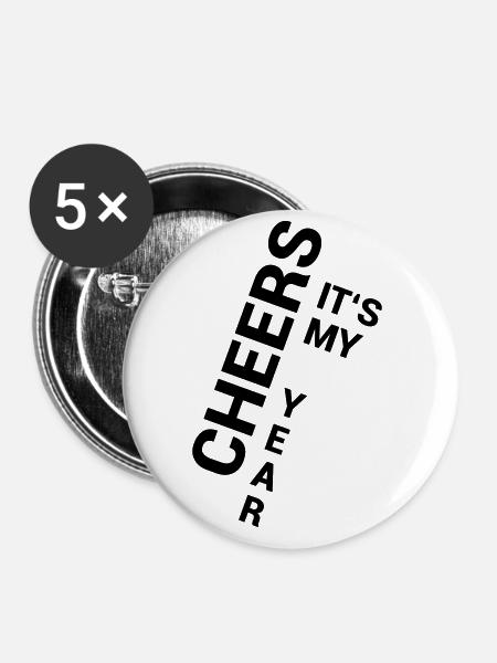 Cheers - Buttons klein 25 mm (5er Pack) - Weiß