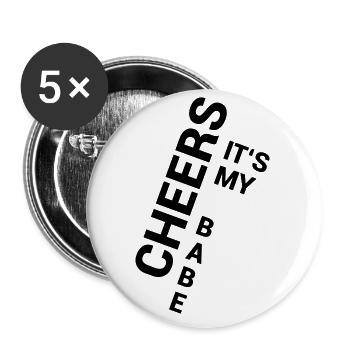 My Babe - Buttons small 1''/25 mm (5-pack) - white - Front