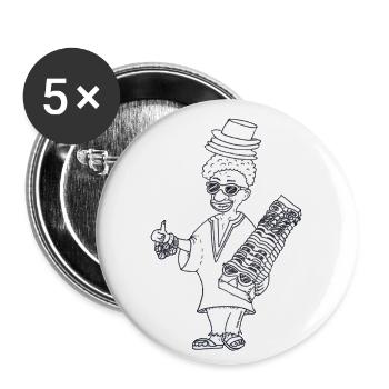 Hallo Helmut Mallorca (Schwarz-Weiß) - Buttons klein 25 mm (5er Pack) - Weiß - Vorne