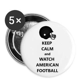 Keep Calm and watch American Football - Buttons klein 25 mm (5er Pack) - Weiß - Vorne