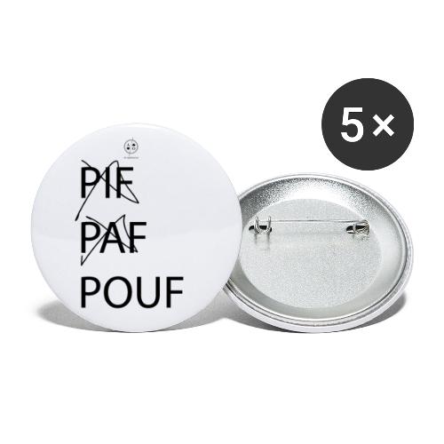 pif paf pouf - Lot de 5 petits badges (25 mm)