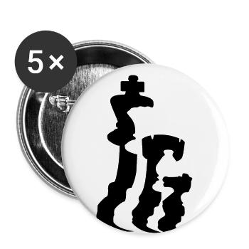 Pièces d’échecs - Lot de 5 petits badges (25 mm) - blanc - Devant