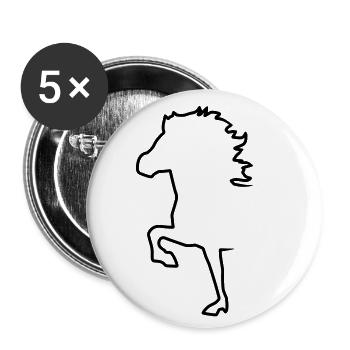 Icelandic horse - Buttons small 1''/25 mm (5-pack) - white - Front