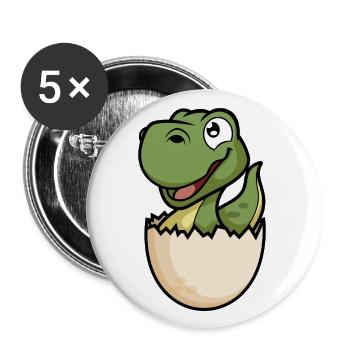 Dino Baby im Ei Lustiger Dinosaurier - Buttons small 1''/25 mm (5-pack) - white - Front