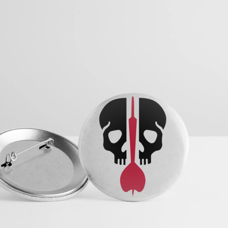Split skull and dart Buttons small 1''/25 mm (5-pack)