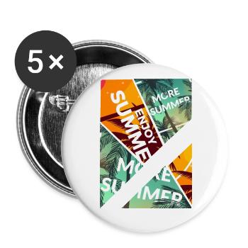 Formentera Été Sun Beach Sea Palms Vacances - Lot de 5 petits badges (25 mm) - blanc - Devant