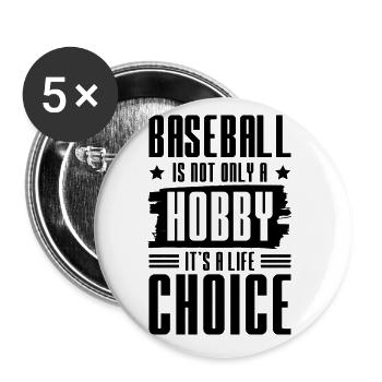 baseball hobby - Buttons klein 25 mm (5er Pack) - Weiß - Vorne