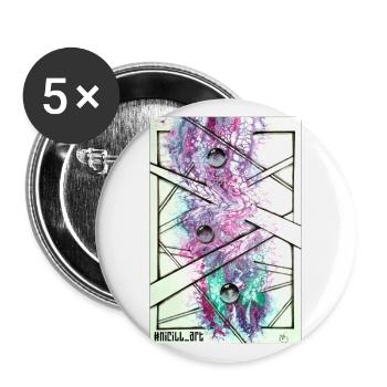 Bulles roses - Lot de 5 petits badges (25 mm) - blanc - Devant