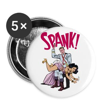 Spank ! - Lot de 5 petits badges (25 mm) - blanc - Devant