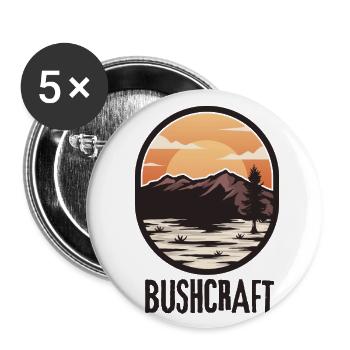 Bushcraft survival - Buttons small 1''/25 mm (5-pack) - white - Front