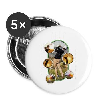 Golf Golfen Golfspieler Sport Hobby Club Vintage - Buttons klein 25 mm (5er Pack) - Weiß - Vorne