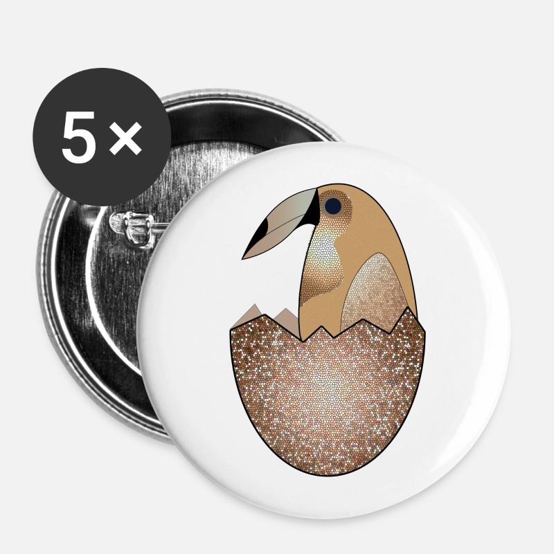 TUCANATA CLASSIC BRONZE EDITION - Buttons small 1''/25 mm (5-pack) - white