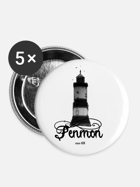 Penmon Point Leuchtturm - Buttons klein 25 mm (5er Pack) - Weiß