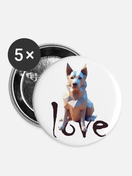 Hohe Detailgenauigkeit: Schäferhund atemberaubend - Buttons klein 25 mm (5er Pack) - Weiß