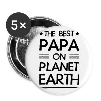 Bester Papa Zitat Dad Vatertag - Buttons klein 25 mm (5er Pack) - Weiß - Vorne