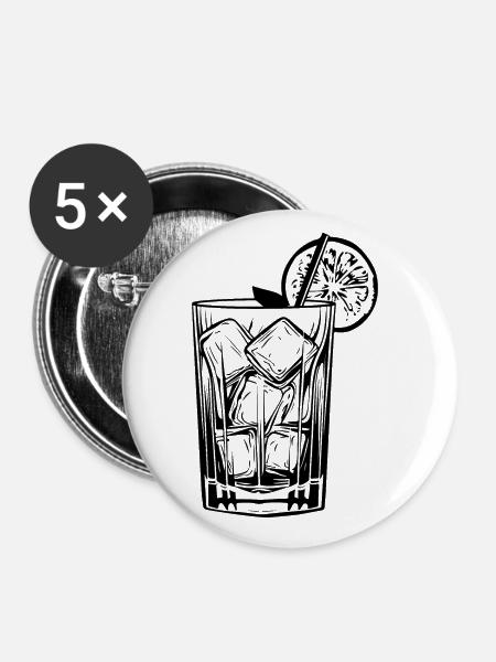 Limonade Drink Symbol - Buttons klein 25 mm (5er Pack) - Weiß