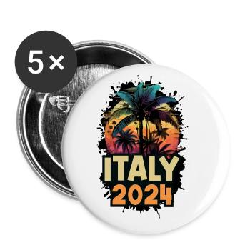 Italien 2024 Urlaub Spruch - Buttons klein 25 mm (5er Pack) - Weiß - Vorne