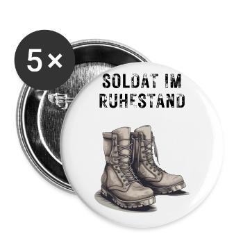 Retired soldier - Buttons small 1''/25 mm (5-pack) - white - Front