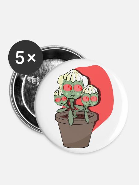 UNKRAUT - Buttons klein 25 mm (5er Pack) - Weiß