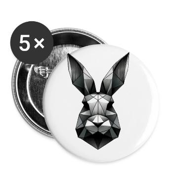 Geometric Bunny Polygon Rabbit Design - Buttons small 1''/25 mm (5-pack) - white - Front