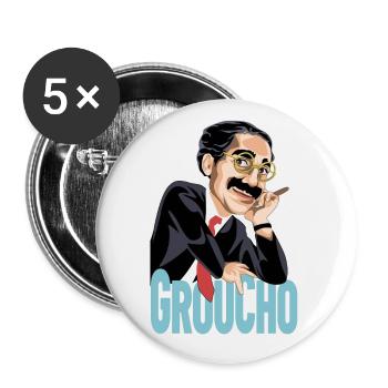 GROUCHO Le grand comédien du XXe siècle - Lot de 5 petits badges (25 mm) - blanc - Devant