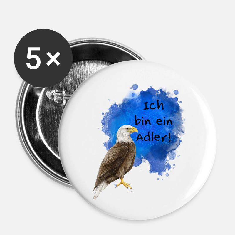 Ich bin ein Adler! - Buttons klein 25 mm (5er Pack) - Weiß