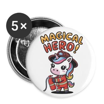 Magical Hero! - Buttons small 1''/25 mm (5-pack) - white - Front