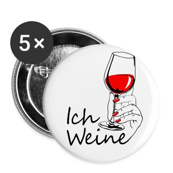 Ich weine - Buttons klein 25 mm (5er Pack) - Weiß - Vorne