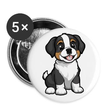 Saint Bernard Dog Cute - Buttons small 1''/25 mm (5-pack) - white - Front