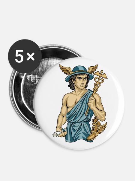 Hermes - Buttons klein 25 mm (5er Pack) - Weiß