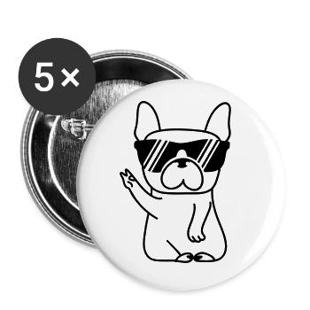 Bully Cool - Buttons klein 25 mm (5er Pack) - Weiß - Vorne