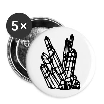 Idée cadeau motif de gros cristaux - Lot de 5 petits badges (25 mm) - blanc - Devant