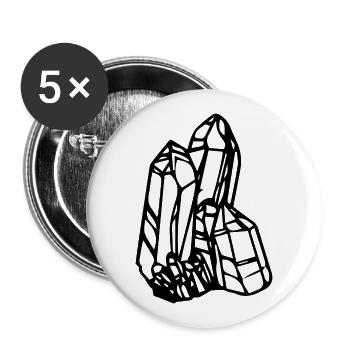Idée cadeau motif icône cristaux multiples - Lot de 5 petits badges (25 mm) - blanc - Devant