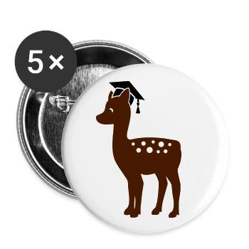 Faon au mortier - Don pour thèse de doctorat - Lot de 5 petits badges (25 mm) - blanc - Devant