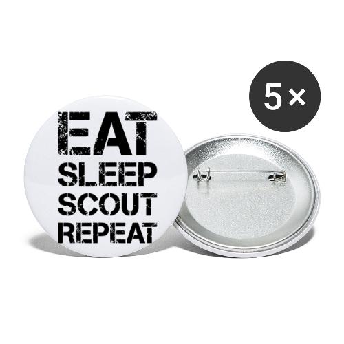 EAT SLEEP SCOUT REPEAT Kreide - Farbe frei wählbar - Buttons klein 25 mm (5er Pack)