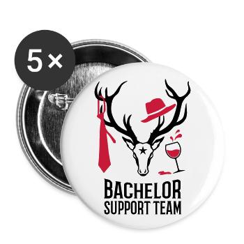 243 Cerfs Gentlemen Bachelor Support Team - Lot de 5 petits badges (25 mm) - blanc - Devant