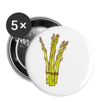 Retro vintage grunge style asparagus - Buttons small 1''/25 mm (5-pack) - white - Front