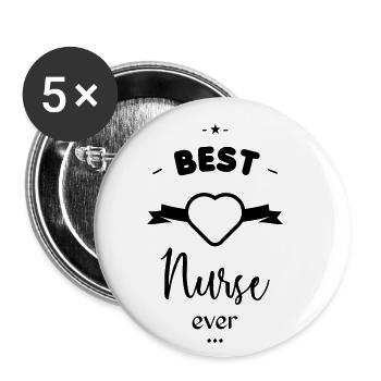 Beste Krankenschwester überhaupt - Buttons klein 25 mm (5er Pack) - Weiß - Vorne