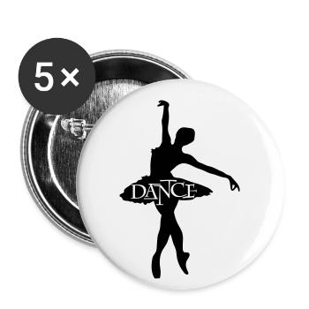 Dance - Buttons klein 25 mm (5er Pack) - Weiß - Vorne