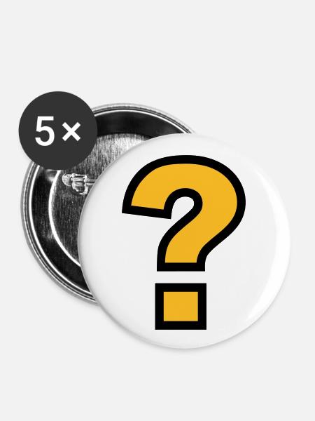 Fragezeichen - Buttons klein 25 mm (5er Pack) - Weiß