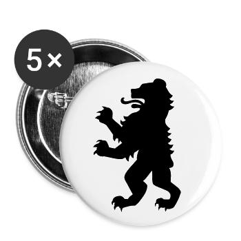 bear - Buttons small 1''/25 mm (5-pack) - white - Front