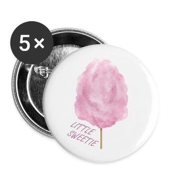 Pink cotton candy candy on the - Buttons small 1''/25 mm (5-pack) - white - Front
