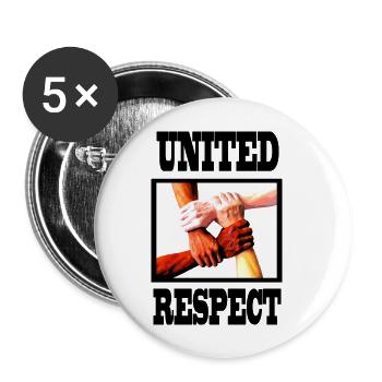 Anti-Rassismus-Respekt-Einheit - Buttons klein 25 mm (5er Pack) - Weiß - Vorne