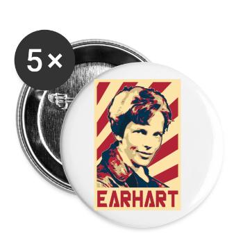 Amelia Earhart - Buttons klein 25 mm (5er Pack) - Weiß - Vorne