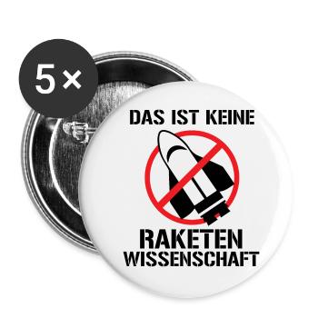 Keine Raketenwissenschaft Rakete Wissenschaft - Buttons klein 25 mm (5er Pack) - Weiß - Vorne