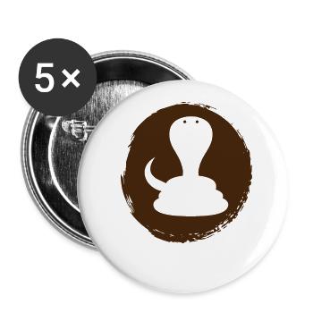 Serpent Cobra Rattlesnake - Lot de 5 petits badges (25 mm) - blanc - Devant