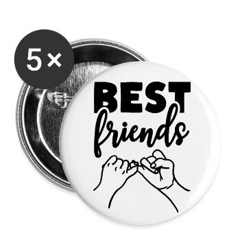 Meilleure amitié - Lot de 5 petits badges (25 mm) - blanc - Devant