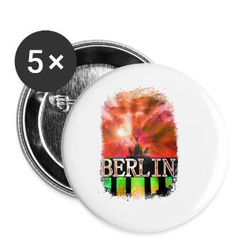 Berlin fou - Lot de 5 petits badges (25 mm) - blanc - Devant