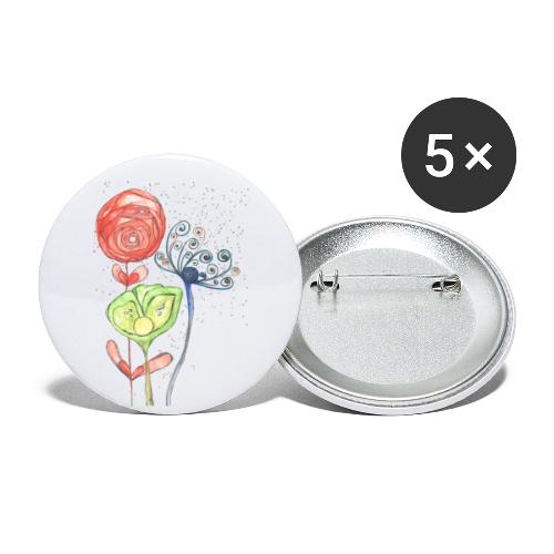 Blumen - Buttons klein 25 mm (5er Pack)